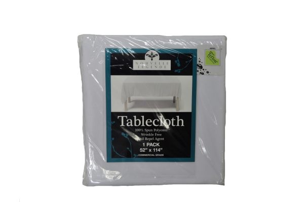 Nouvelle Legende® 52 x 114 in. White Rectangular Polyester Tablecloth Online Sale - Image 2